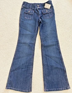 Pumpkin Patch Girls Pink Stripe Jeans NWT size 11 adjustable waist - Picture 1 of 3