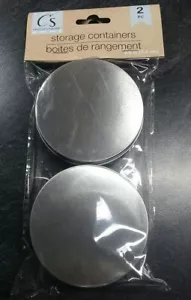 2pk 2.9" Round Metal Storage Containers Crafts Trinkets Survival Kits Fishing - Picture 1 of 3