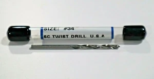 #34 CARBIDE DRILL, 2 FLUTE C493 - Picture 1 of 4
