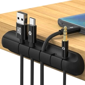 Organizzatore Adesivo 5 Cavi Clip Supporto Silicone da Scrivania Tavolo dei Fili - Bild 1 von 8