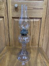 Antique Clear Glass Oil Lamp With Eagle Burner