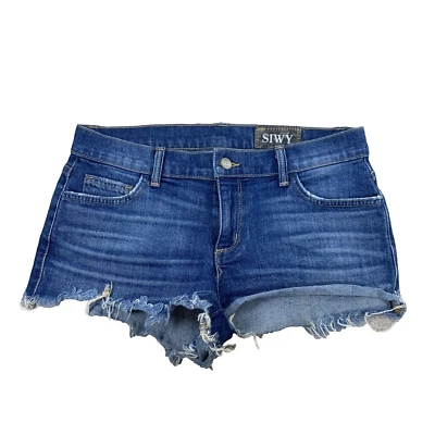 Siwy Jean Shorts Size 27 Mini Denim Blue Zip Fly Stretch N2 - Image 1 of 4