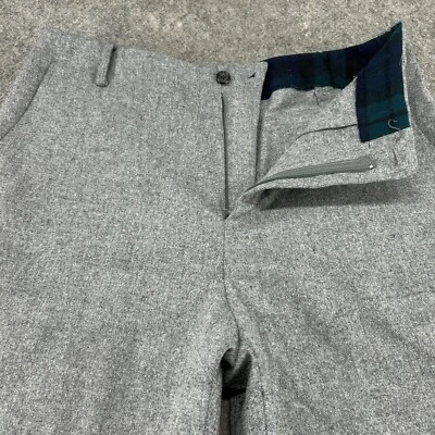 Pantalones DE COLECCIÓN Ralph Lauren Para Mujer 10 Gris Lana Acampanada Pierna Ancha Pantalón Bolsillo Años 90 Foto 1 de 4