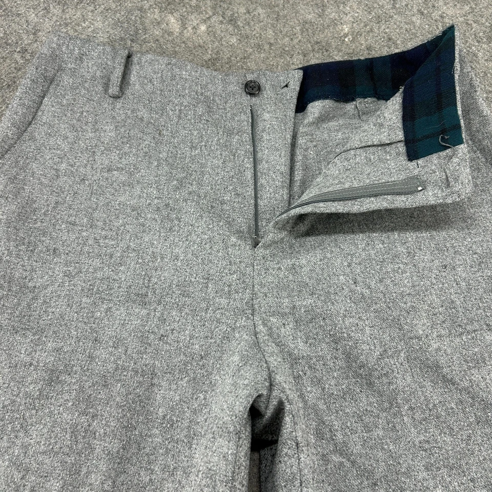 VINTAGE Ralph Lauren Pants Womens 10 Grey Wool Flare Wide Leg Trouser Pocket 90s - Image 1 of 4