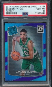 2017 Donruss Optic Purple #198 Jayson Tatum RC PSA 10