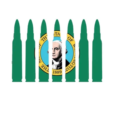Washington Flag Bullet Ammo Sticker - Image 1 of 3