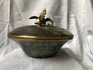 More details for vintage green verdigris bronze covered bowl art deco manner carl sorrenson