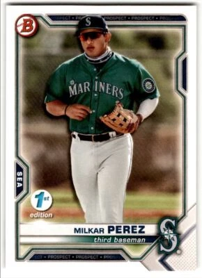 2021 Bowman Draft Milkar Perez #BD-117 Seattle Mariners - Image 1 of 2
