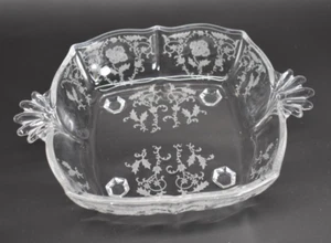 Plato de vidrio Fostoria de 6" con patrón grabado Chintz - Imagen 1 de 4