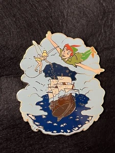 Disney Auction Jumbo Pin Peter Pan Tinker Bell Captain Hook Pirate Ship LE 100 - Picture 1 of 2