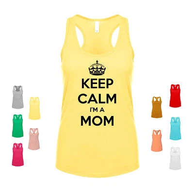 Camiseta sin mangas Keep Calm I'm A Mom maternidad embarazada amor cuidado unión familiar para mujer Foto 1 de 3