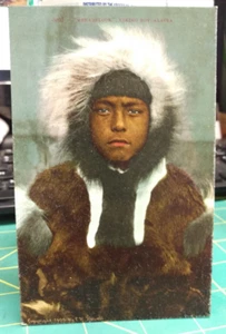 AK Postkarte MENADELOOK ESKIMO BOY ALASKA Copyright 1905 Nowell hergestellt von Mitchell - Bild 1 von 10