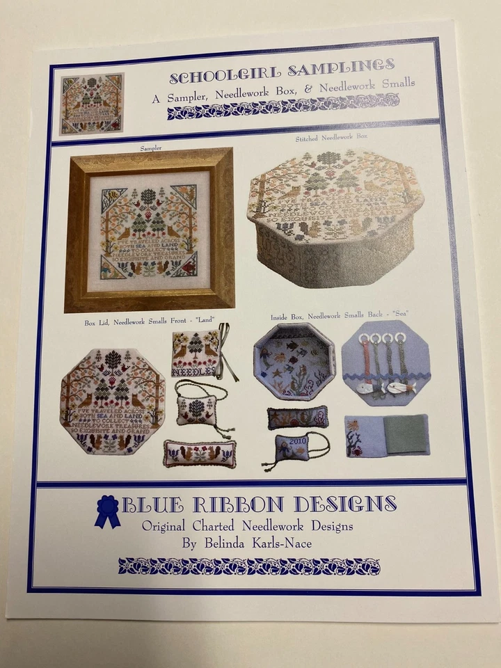 Schoolgirl Samplings - Blue Ribbon Designs Cross Stitch Pattern - Image 1 of 1