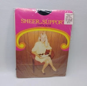 NOS Vtg Sheer Support Pantyhose Med/Tall 5'4"-5'8" 130-160 lbs Navy Irregular - Picture 1 of 6