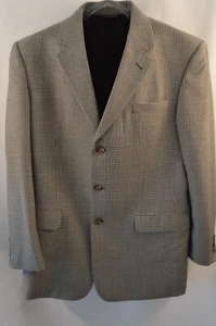 Jos A Bank Sport Coat Men's Size 43L Silk & Wool 3 Button Houndstooth Blazer - Picture 1 of 7