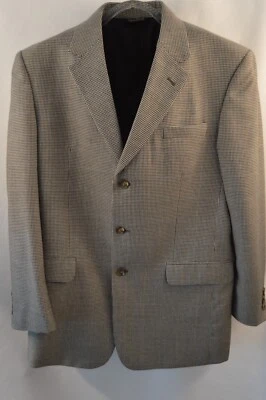 Jos A Bank Sport Coat Men's Size 43L Silk & Wool 3 Button Houndstooth Blazer - Image 1 of 4