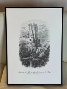 PAUL GUSTAVE DORE SEGOVIA SPAIN CASTLE ETCHING FRAMED 18" X 13" - Picture 1 of 5