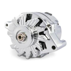 Alternator Fits Ford Alternator; 100 AMP; 1-Wire; Machined Pulley; Chrome; 100%