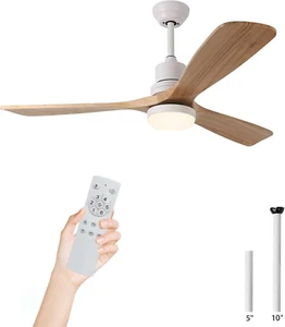 52" Ceiling Fan with Lights Remote Control, DC Motor Outdoor LED Modern Smart Ce - Picture 1 of 12