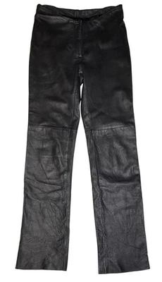 Pantalones de cuero grunge vintage Bebe para mujer pierna recta frente plano negros talla 4 Foto 1 de 4
