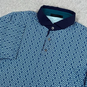 Camisa Polo Greyson Para Hombre Pequeña S Azul Estampado Completo Geométrico G Rendimiento Golf - Imagen 1 de 11