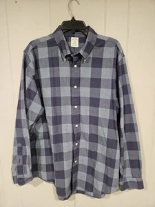 Brooks Brothers Herren Baumwolle Regent Fit Bügelfreies Knopf Hemd blau kariert Gr. XL - Bild 1 von 4