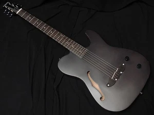 Schecter Ol-Fl-P Stbk Thin Body Acoustic Guitar F Hole Eco Satin Black Telecast - Picture 1 of 6