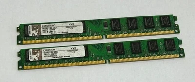 4GB Kit (2 x 2GB) Kingston KVR667D2N5/2G PC2-5300U DDR2 LP Computer Memory RAM - Image 1 of 4