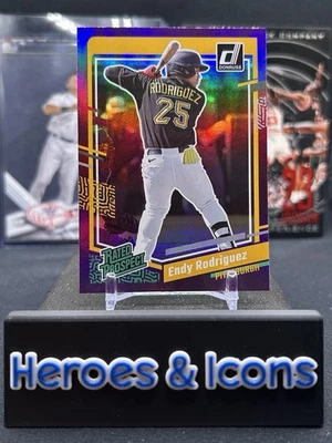 2023 Donruss - Rated Prospect Endy Rodriguez #53 Holo Purple (RC) Pirates 🚨 - Image 1 of 2