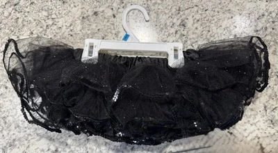 Tutu Skirt Girls Size Small Black Sequin Tulle Elastic Waist - Image 1 of 3