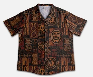 Indiana Jones Adventure Tiki Hawaiian Shirt Mens Jungle Aloha Summer Button Up - Picture 1 of 6