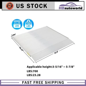 5.84" Height Aluminum Threshold Ramps Portable for Mobility Wheelchair Scooters - Picture 1 of 8