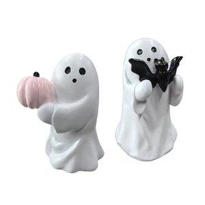 2 Stück Geister Statuen Halloween Dekoration Für Innen Bücherregal Wohnzimmer - Picture 1 of 6