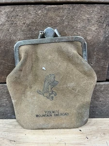 Vintage 50er Jahre Yosemite Mountain Railroad Geldbörse Bank Tasche - Bild 1 von 7