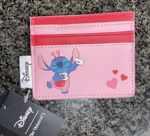 Disney Lilo & Stitch STITCH Valentines Hearts Pink Card Holder Her Universe - Picture 1 of 8