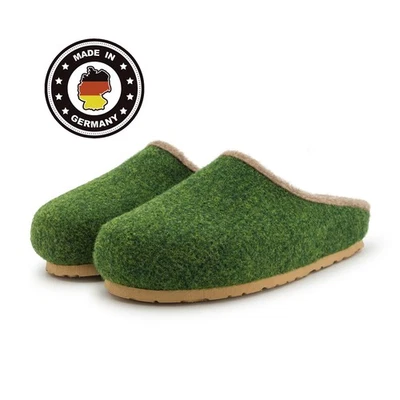 Filzclogs Fußbett Herren Damen Hausschuh Pantoffel Filzlatschen Olive 37-47 Neu - Bild 1 von 4