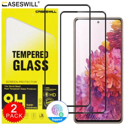 For-Samsung Galaxy S20 FE 5G UW Full Coverage Tempered Glass Screen Protector X2 - Image 1 of 4