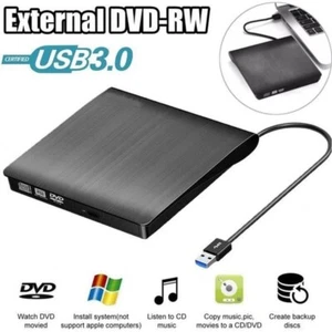 Lecteur Graveur CD-RW/DVD-RW Externe USB 3.0 Ultra Slim Portable Plug and Play - Photo 1/4