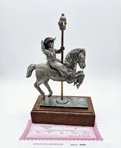 Michael Ricker Cowboy Kids Carousel Horse 11" Pewter Figurine #47/750 with COA - Picture 1 of 14