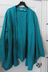 LIZ & ME SPORT size 5X 34/36W teal cardigan jacket - Picture 1 of 7