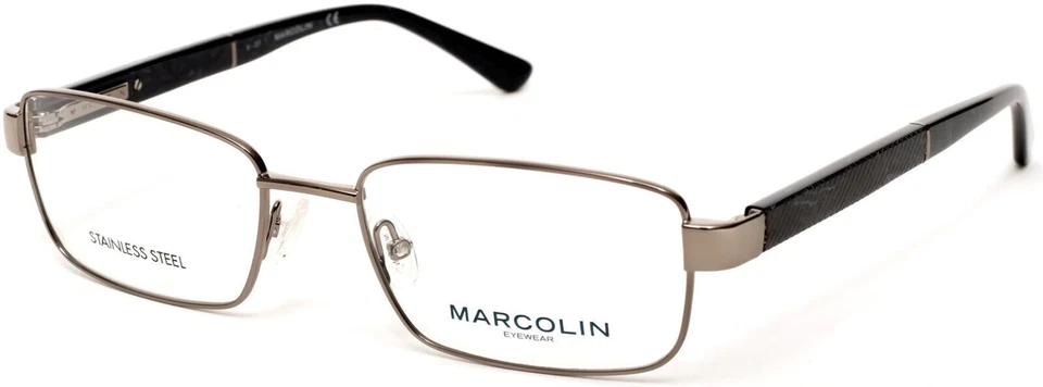 Marco ancho de gafas de metal Marcolin MA3015 008 plateado para hombre 56-18-145 Foto 1 de 1