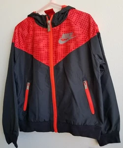 Nike Little Boys Dri-Fit Hooded Track Jacket  Size 7 Black Orange Red  - Picture 1 of 6