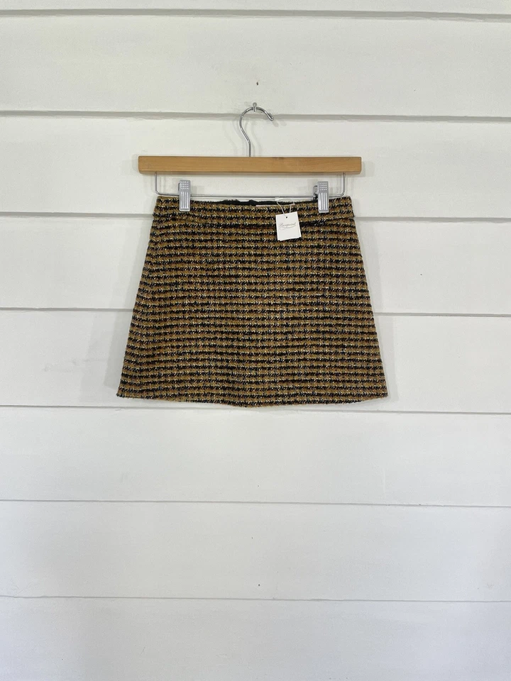 全新 Bonpoint 女孩多色羊毛迷你裙跳棋 尺寸 10 腰 24" Y138C — 第 1/4 张图片