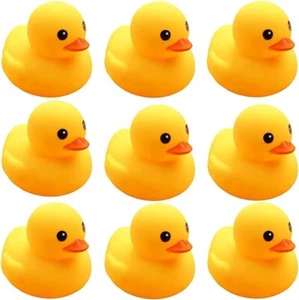 Patos de goma amarillos, 10 piezas juguetes de baño preescolares bañera patitos chirriantes flotantes - Imagen 1 de 7