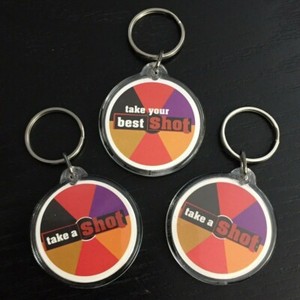 LOT (3) Vintage CAPTAIN MORGAN TATTOO "take a shot" key chain ring BRAND NEW