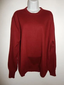 SUÉTER HOMBRE ERIC BOMPARD 100% CACHEMIRA ROJO BORGOÑA CUELLO REDONDO MANGAS LARGAS XL - Imagen 1 de 16