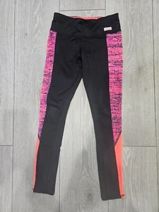Avia Full Length Black Pink Stretchy Stylish Leggings Pants size M (7-8) - Picture 1 of 5