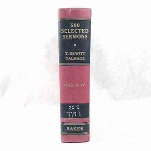 500 Selected Sermons: Vols III & IV - 1956 Hardcover by T. DeWitt Talmage - Imagen 1 de 15