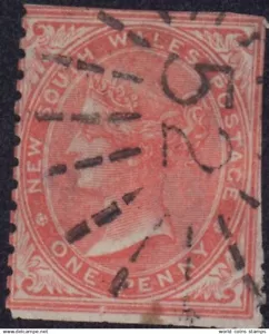 NUOVO GALLES MERIDIONALE PERF 121/2 VERTICALE 1880s NO PERF. CANCELLA NUMERICA ORIZZONTALE 52 - Foto 1 di 2