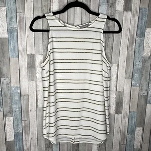 Kenar Sleeveless Tank Top Size S Small Black White Buttoned Button Down Back - Picture 1 of 9